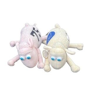 Vintage 2000 Serta Sheep Plush Lot 2 Stuffed Animal 75th Anniversary Pink/Cream